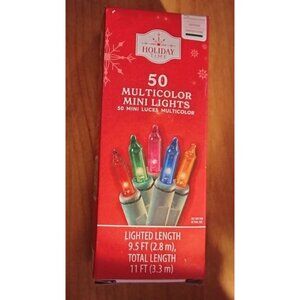 Holiday Time Multicolor Lights indoor Outdoor 50 ct Wedding Patio Christmas 11ft